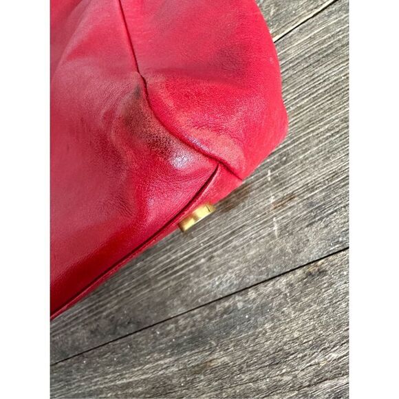 Saint Laurent Paris Red Leather & Suede Reversible tote bag with pouch - Authent - Picture 7 of 15